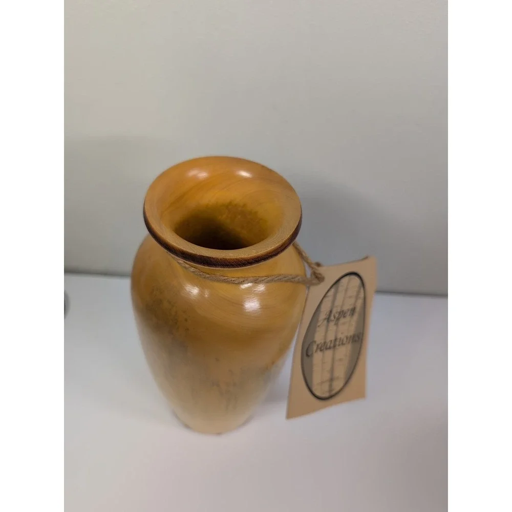 Original Aspen Studio Wooden Vase‎ Handcrafted  9